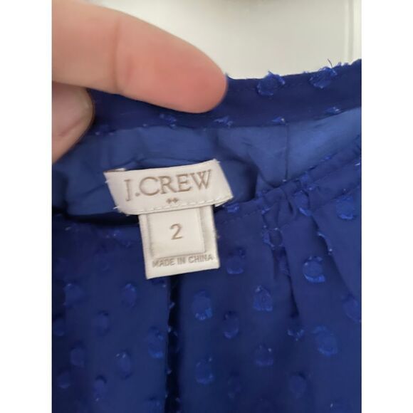 J Crew bright blue dotted dress 2 - Picture 2 of 4